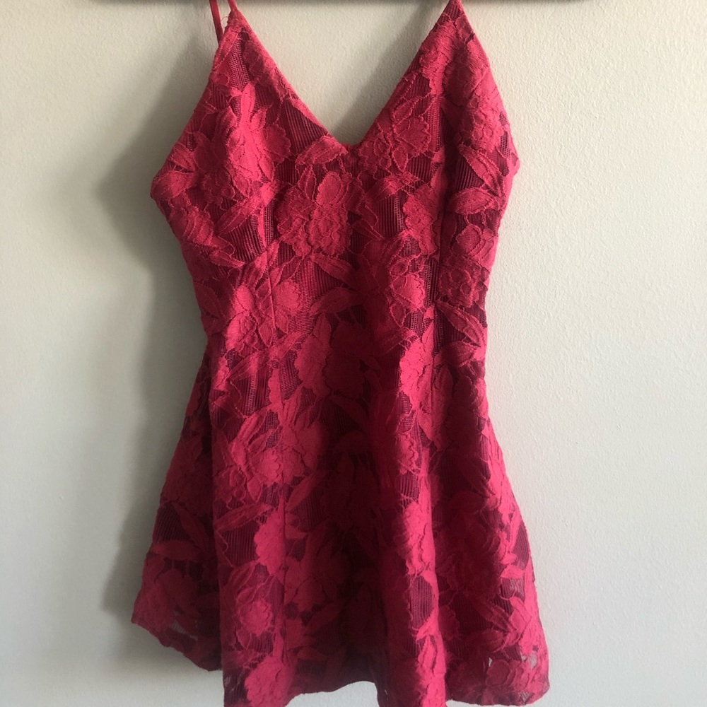 Maroon Lace Dress